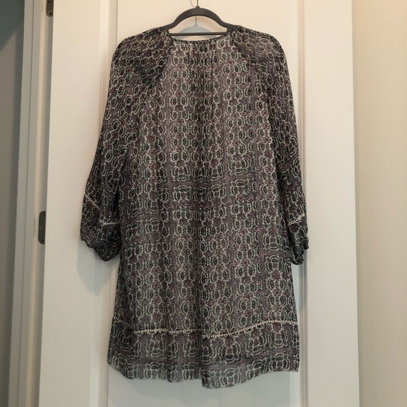 Joie | Sevigny Printed Silk Dress - Pink, Blue, Green and White - Picture 11 of 13